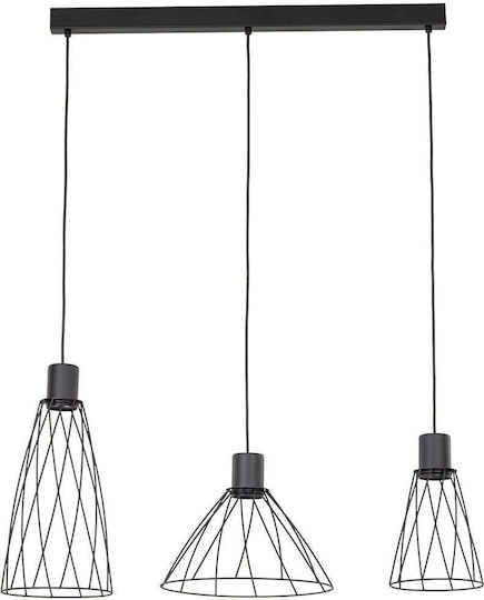 TK Lighting Κρεμαστό Φωτιστικό Μαύρο Ράγα 82εκ.