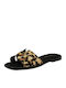 Leather Women's Flat Sandals Leopard
