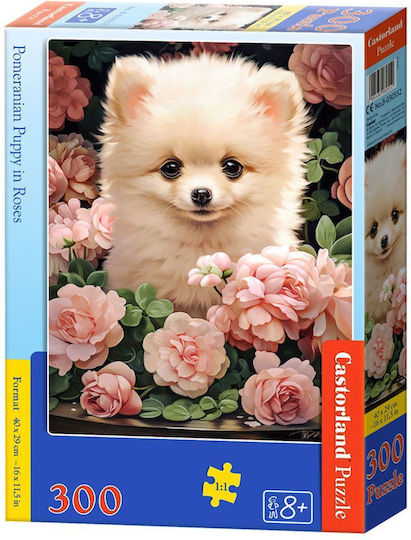 Castorland Pomeranian Puppy In Roses Puzzle 300 Pieces B-30552