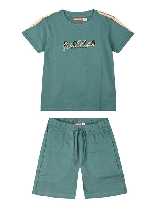 Energiers Kids Set with Shorts Summer 2pcs petrol Φούτερ