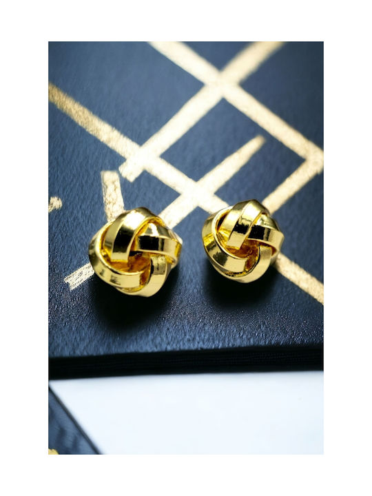 Gold Stud Earrings with Small Bead