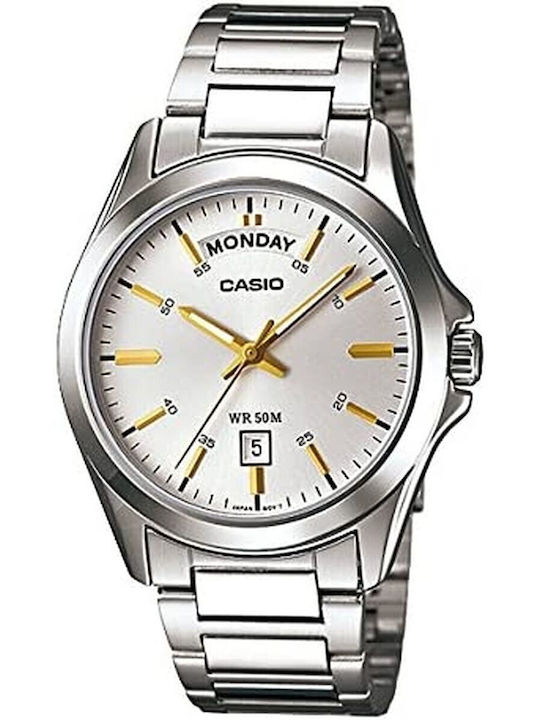 Casio Ceas Barbatesc 37mm Cu Baterie și Brățară Din Metal Argintie