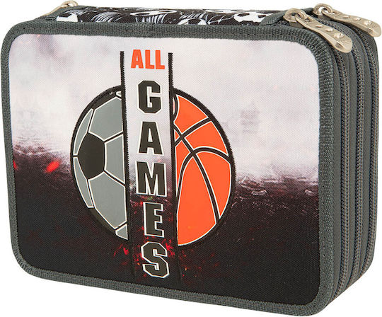 Polo Rolling Pencil Case with 3 Compartments Black All Games