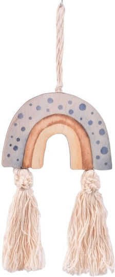 Holzelement zum Aufhängen, Regenbogenwolke, Blau, 10cm, 2 Stück