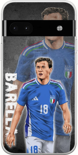 Husă de telefon mobil transparentă din silicon flexibil TPU Euro 2024 Nicolo Barella Google Pixel 6a 5g
