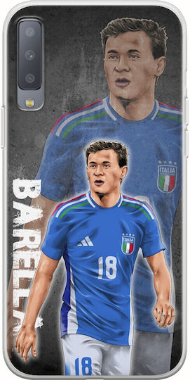 Euro 2024 Nicolo Barella Samsung Galaxy A7 2018 Flexibles TPU Transparentes Silikon