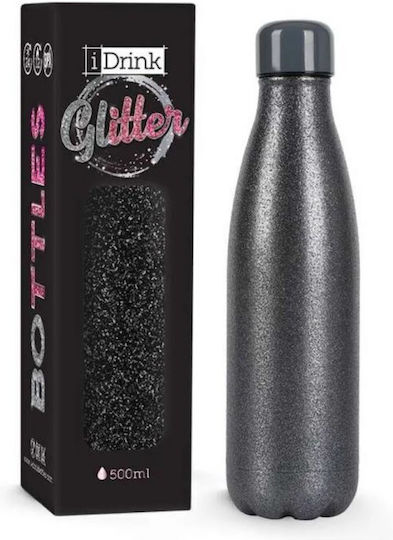 iDrink Μπουκάλι Θερμός Ανοξείδωτο / Πλαστικό BPA Free 500ml Glitter Grey