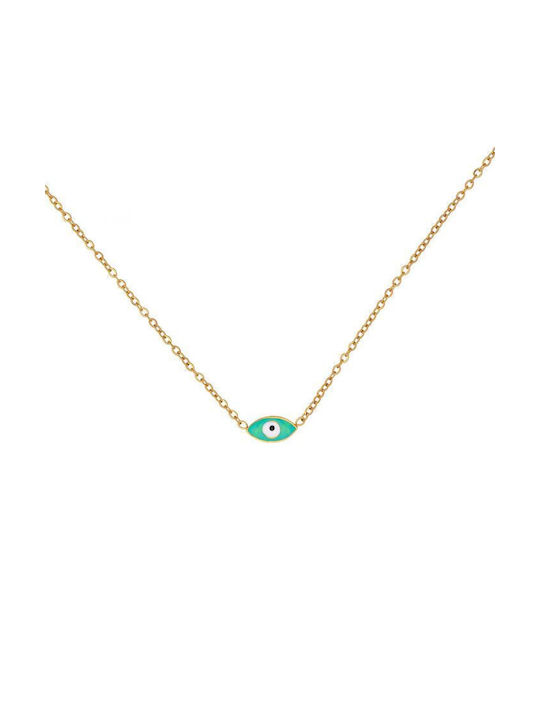 Excite-Fashion Necklace Eye from Gold Plated Steel