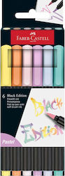 Faber-Castell Μαρκαδόροι Pastel 1mm Σετ 6 Χρώματα