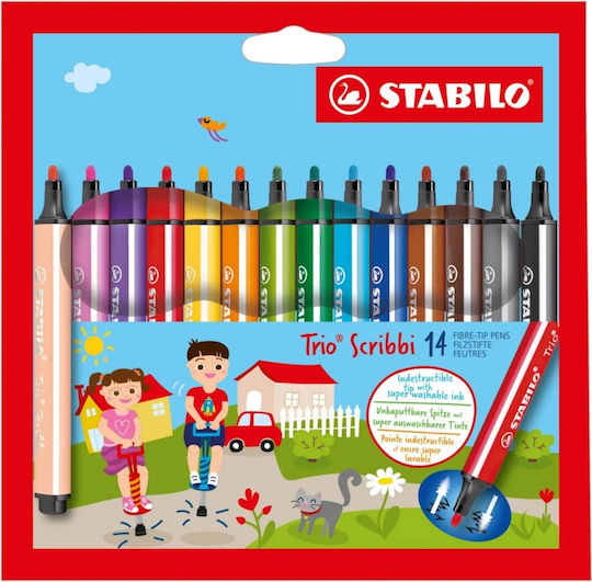 Stabilo Μαρκαδόροι Πορτοκαλί 1.5mm Σετ 14τμχ