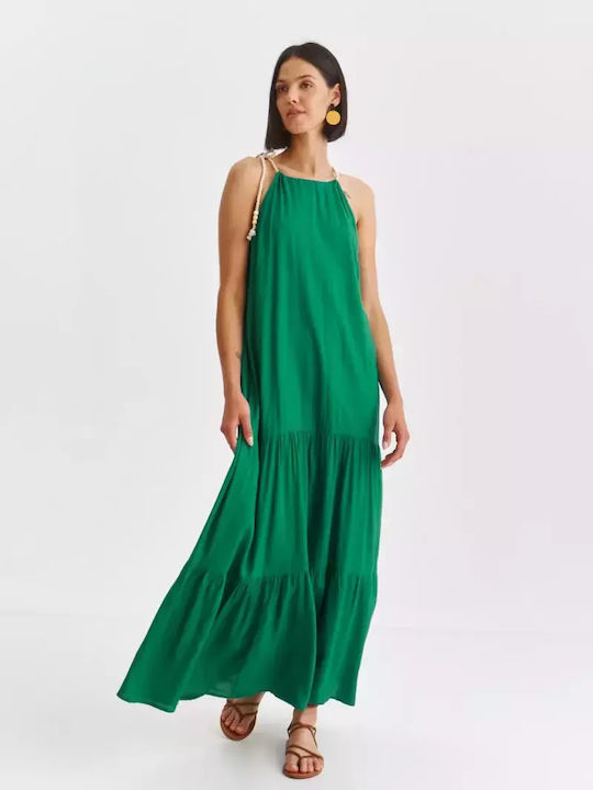 Rochie maxi verde fără mâneci