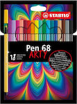 Stabilo Pen 68 Arty Marker de Desen 1mm Arty St6818-1-20, 18 Colors 1buc