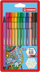 Stabilo Pen 68 Markere 1mm Stabilo, St6812-7 12 Colors 12buc