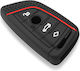 Car Key Cover Case made of with 4 Buttons for Bmw in Black Color