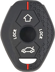 Car Key Cover Case made of with 3 Buttons for Bmw in Black Color