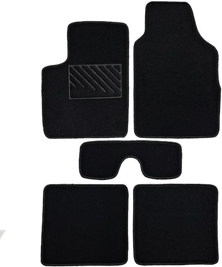 Set of Front and Rear Mats 5pcs for Fiat Panda 2003-2012 Black
