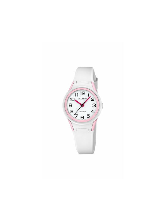 Calypso Kids Analog Watch with Rubber/Plastic Strap White