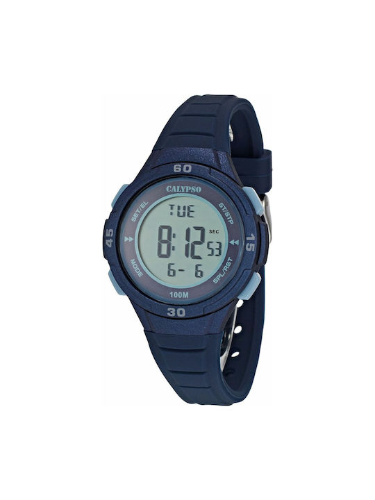 Calypso Kids Digital Watch with Rubber/Plastic Strap Blue