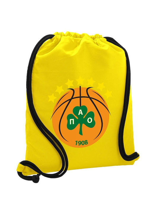 PAO BC Rucksack Tasche Gymnastiktasche Gelbe Tasche 40x48cm & dicke Kordeln