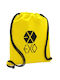 Exo Band Korea Τσάντα Πλάτης Πουγκί Gymbag Κίτρινη Τσέπη 40x48cm & Χονδρά Κορδόνια