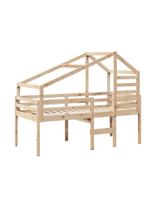 Kinderbett Hochbett Einzeln Beige für Matratze ...