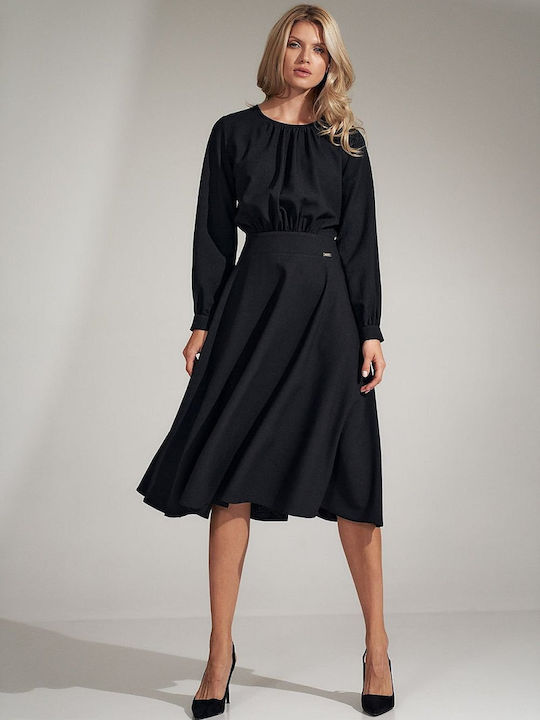 Figl Midi Kleid Schwarz