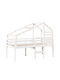 Kinderbett Hochbett Einzeln Weiß für Matratze 90x190cm
