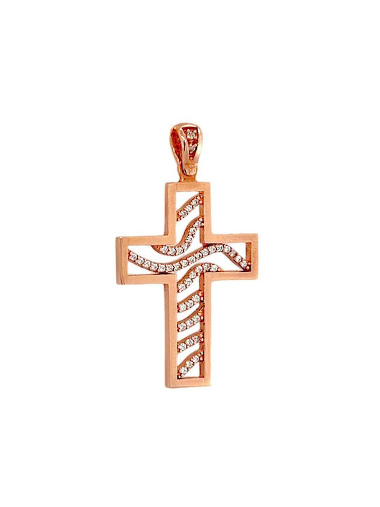 Xryseio Damen Roségold Kreuz 9K