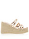 Damenplattformen im Espadrilles-Stil Goldene