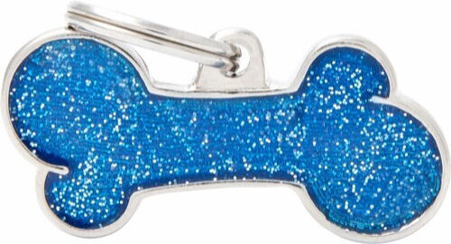 My Family Shine Dog ID Bone Blue Small