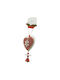 Hängendes Herz Ornament Hölzern Rosa 9.5x18cm