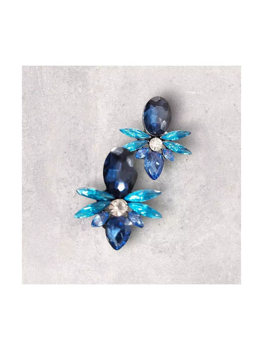 Blue Crystal Stud Earrings