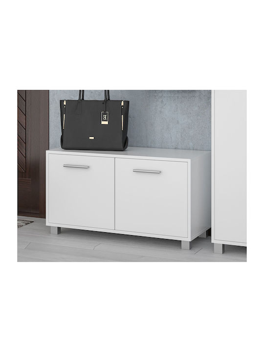 Mobilier de hol cu dulap pentru pantofi Alb 48x40x86buc