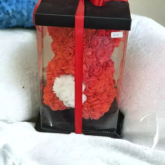 Künstlicher Teddybär aus Rote Rosen Künstlicher Teddybär aus Rote Rosen