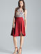 Figl Pleated Midi Skirt in Red color