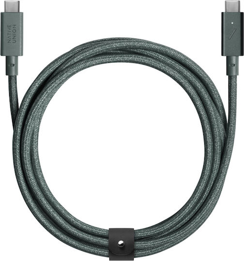 Native Union Belt USB 2.0 Cable USB-C male - USB-C 240W PD Πράσινο 2.4m