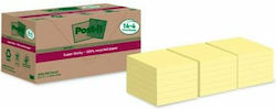 Post-it Sticky Note Pads in Cube 70 Sheets Yellow 7.6x7.6pcs Set of 18pcs