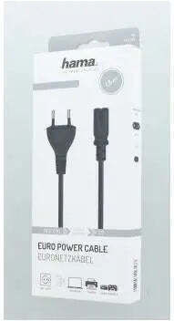 Power Cable Hama 200732 Euro-plug 2pin Iec C7 Female 1.5 M Black