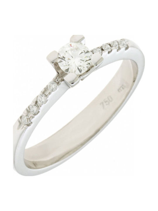 Mertzios.gr Single Stone Ring From 18K White Gold Mertzios.gr Single Stone Ring From 18K White Gold