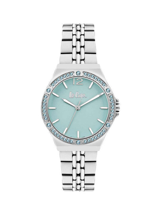 Lee Cooper Crystals Uhr mit Silber Metallarmband