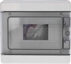 Elettrocanali Wall Mounted Fuse Box 1x8 Modular Apparatus Transparent Door Series 620 Ip65 200x180x100 N+PE Gray Rail Ec62008e