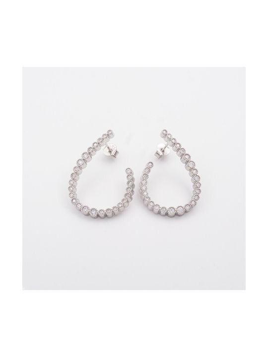 Stylish White Zircon Earrings