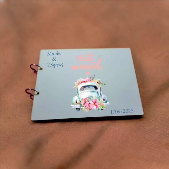 Colorful Wedding Wish Book Just Married Name and Date Selection Code 59422