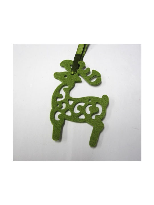 Hängender Rentier Ornament Filz Grün 5.5x9cm Set 5Stück
