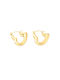 Stainless Steel Heart Hoop Earrings Gold 20mm 1 pair