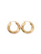 Gold Steel Hoop Earrings 33mm 1 Pair