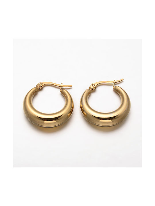 Stainless Steel Gold Hoop Earrings 24mm 1 Pair