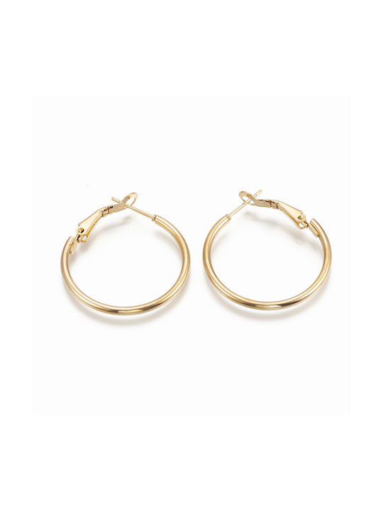 Steel Gold Hoop Earrings 60mm 1 Pair