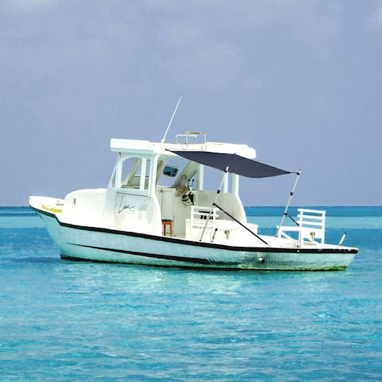 Bootsverdeckverlängerung T-Form Marineblau 174x205x115-194 cm