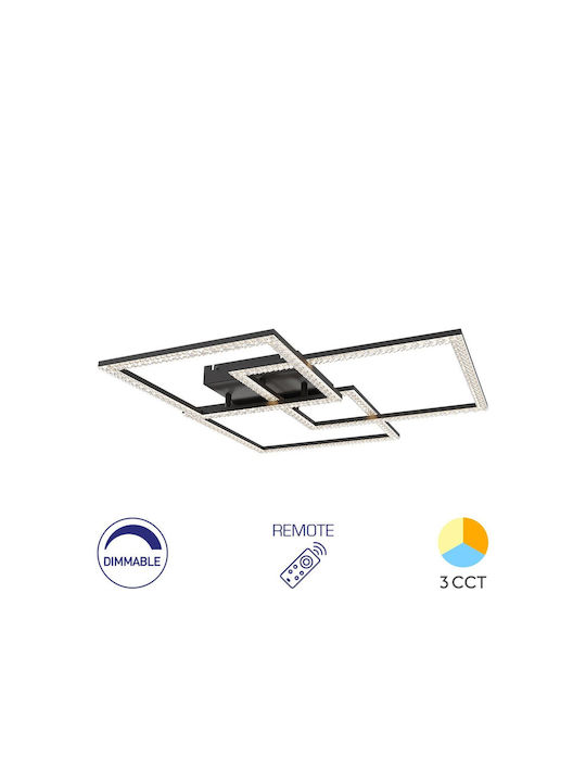 Braytron Ceiling Mount Light Black with Integrated LED and Crystals